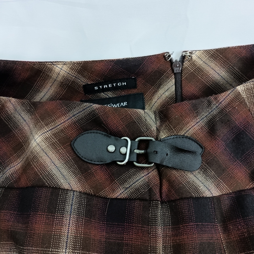 JONES WEAR Brown Plaid Preppy, Country,Coquettegirl,Tweed Skirt (#1,075) - Picture 4 of 8